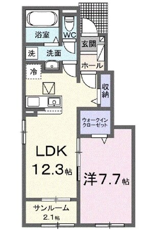 サンシャインヒルズⅢ　Ａの物件間取画像